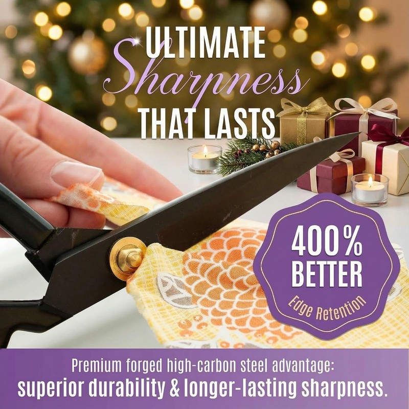 Professional 9 Inch Sewing Scissors for Fabric Cutting - Ultra