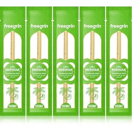5 Piezas de Palos de Miswak Naturales, Cepillos de Dientes de Madera de Miswak Orgánicos para Encías Saludables y Aliento Más Fresco, No Se Necesita Pasta de Dientes, Sabor Coco