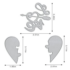 Troqueles de corte de metal de San Valentín para suministros de fabricación de tarjetas, troqueles de corazón con flecha de amor, plantilla de plantilla para el día de San Valentín, bricolaje, álbumes