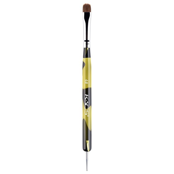 KADS Kolinsky Sable Brush, 2 Way Acrylic Professional French Manicure Cleaning Brush for Nail Art Nail Dotting Pen (4#)