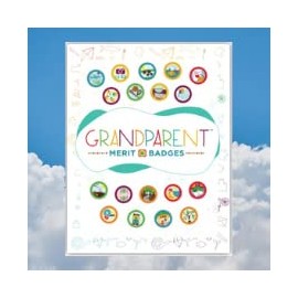 Grandparent Merit Badges Kit-Best Gift for Grandma and Grandpa! Fun with Grandkids with This Keepsake Activity Journal. 18 Activities, Journal Pages, Merit Badge Stickers and Certificate of Merit