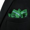 [S&W SHLAX&WING] Men's Striped Pocket Square Kelly Green Blue Stripe