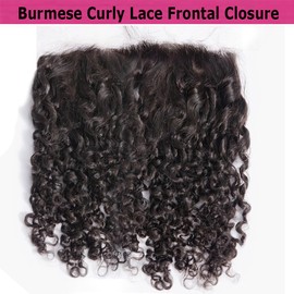 Nicewig Burmese Curly 13x4 Lace Frontal Closure Bouncy Curly Ear to Ear HD Transparent Lace Front Closure 12 Inch Raw Funmi Human Hair Extensions150% Density