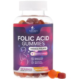 Folic Acid Gummies for Women - Folate 785 mcg Per Serving - Essential Prenatal Vitamins for Mom & Baby, Vegan Folic Supplement Gummy, Daily B9 Vitamin, Before During After Pregnancy - 120 Gummies