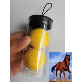 SHUYUE Ear Plug for Horses Foam Ear Plugs Ball tack and Supplies Horse Classic Equine Ear Plugs (Transparent Tube 2 pcs Yellow)