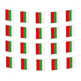 FFILL 20 Feet 20 Flags Bulgarians Banner Flag String,Bulgaria Mini Flag Small Banner, for Party, Shops and Bars Decorations,Outdoor Decorations.European country themed flag (Bulgaria)