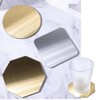 4pcs Gold Square Stainless Steel Coasters 8.5cm Heat Insulation Metal