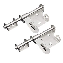2 pieces stainless steel slide bolt lock, gate latch, sliding latch, lockable latch, bolt with padlock hole, suitable for locking doors and windows
