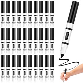 Janlaugh 30 Pcs Mini Washable Markers Bulk Broad Line Markers Set Broad Tip Washable mark pens Small Conical Tip mark pen for School Supplies, Art Supplies, Ages 6+(Black)