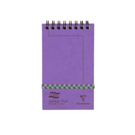 Clairefontaine 482/1153Z Europa Minor Pad with Double Spiral Head 7.6 x 12 cm, 60 Sheets Removable Lined, 90 g, Durable for Everyday Use, Purple, Pack of 1