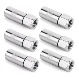 Heavy Duty 1/8 In. Npt Grease Gun Coupler Flat Nozzles (6pcs)
