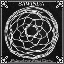 SAWINDA Rhinestone Head Chain Jewelry Silver Gatsby Cap Headpieces Wedding Bride Crystal Headpieces 1920s Flapper Hair Chain Belly Dance Cleopatra Women Hair Accessories