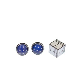 Cabochon Green Polka Dots Yellow Dots Rockabilly Mini Bling Stud Plugs