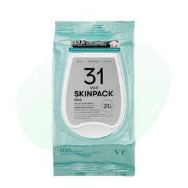 VT COSMETICS Mild Skin Pack (100 Sheets), Toner Pads with Centella Asiatica, Cooling & Hydrating, Gently Exfoliating, Calming & Soothing, Quick Makeup Prep, Korean Skincare (7.40 oz.)