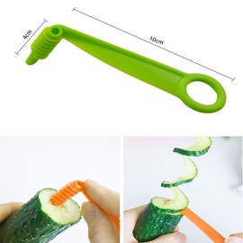 2Pcs Green Plastic Spiral Slicer Blade Hand Slicer Cutter Potato Cucumber Vegetables Spiral Knife Accessories Tool,Manual Screw Peelers Garlic Tools Seasoning and Spice Kitchen and Dining Tools