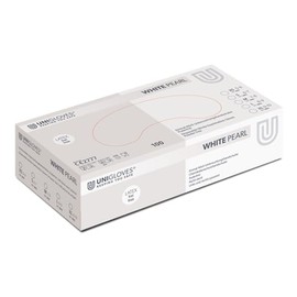 UNIGLOVES - White Pearl® White Custom-Fit Disposable Nitrile Gloves, Food-Safe, Powder-Free & Latex-Free, High Strength & Durability, Pack of 100, Disposable Gloves S