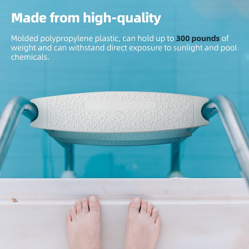 TonGass (6-Pack, White) 18" Universal Swimming Pool Ladder Rung Step
