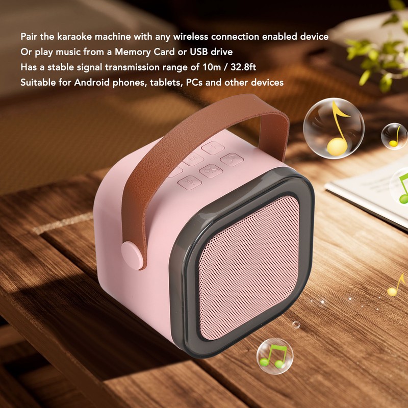 Portable Karaoke Machine LED Dynamic Light Small Bluetooth Speaker with