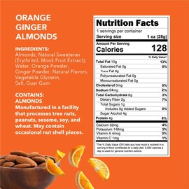 Earthside Farms Orange Ginger Almonds 1oz, 8 Pack