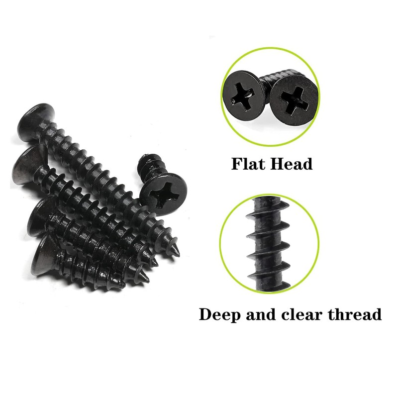 M4 Phillips Flat Head Self Tapping Screws,100 pcs Black M4