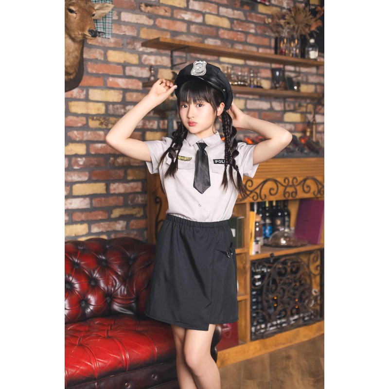 Clear Stone Coscheu! Greyish Police Kids Junior Girls 150cm Gray
