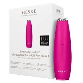 GESKE SmartAppGuided™ MicroCurrent Face-Lift Pen, 6 in 1, Skincare Tool with Microcurrent, Anti-Ageing Device, Face Tightening, Young Skin Without Wrinkles, Device for Face