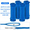 Dock Lines Boat Ropes for Docking 1/2" x20' Double Braided