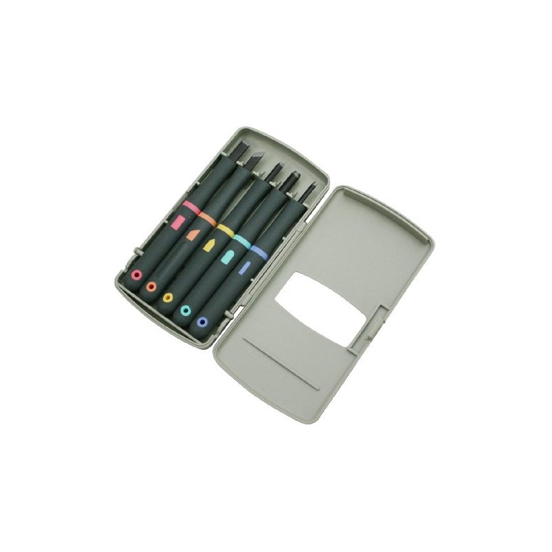 義春刃物 よしはる彫刻刀・GX 付鋼製5本組(左用)