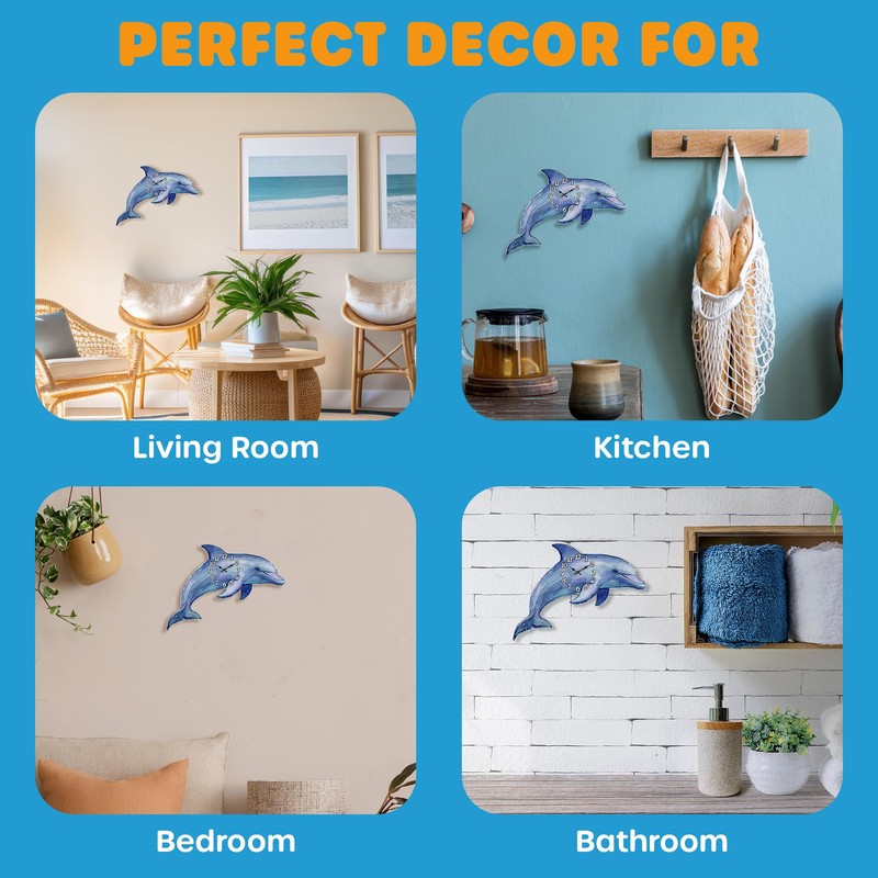 Sea Creations Wooden Wall Clock - Coastal, Nautical, and Beach