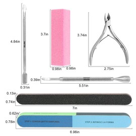 MAYCREATE® Nail File Set 11 Pcs Nail Files Block 7 Ways Buffer Block Buffer Block Sponge Polished, Come with Cuticle Nipper and Pusher for Dead Skin Nail Trimming Manicure Tools