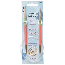 Pony Flair Hand Colored Fixed Circular Knitting Needles - 80CM (7.50MM)