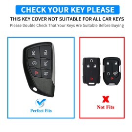 QBUC for Chevy Key Fob Cover, Key Case Fit for Chevy Silverado GMC Sierra 1500/2500/3500HD Equinox RS and Buick Envision 2021-2025(6Button, Metallic Silver Grey)