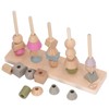 Stack Matching Set Educational Wood with 10 Cards Geometric Shape