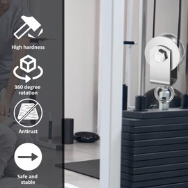 Abizarch Cable Pulley Wheel 304 Stainless Steel Single Pulley Block with Duplex Bearing Loading 1100lb Heavy Duty Swivel Pulley Block 360°Swivel Traction Wheel Rustproof Wire Rope Crane Pulley for Han