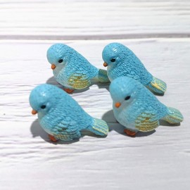 Zenarao 4Pcs Miniature Bird Figurines, Mini Resin Birds, Fairy Garden Accessories and Supplies, Micro Landscape, Bonsai Craft Decor Outdoor Décor