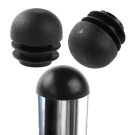 SagaSave 20 Pieces Plastic Chair Leg Plug Cap, 0.63in (16mm) Round Black End Caps Plugs, Table Legs Protectors Tubing Cap Furniture Feet Inserts