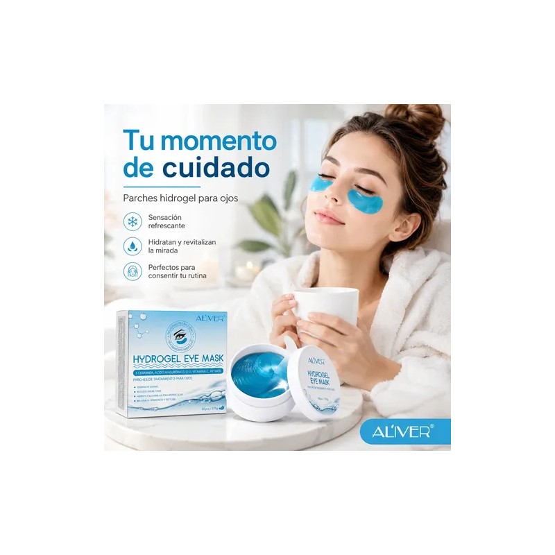 60 Mascarilla Ojos Hydrogel Ojeras Bolsas Retinol + Colágeno