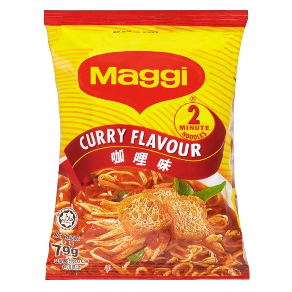 Maggi 2 Minute Noodles sabor a curry – 79 g – Pack de 8 (79 g x 8)