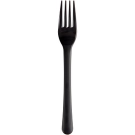 Abena Gastro Reusable Plastic Forks | 18cm | Pack of 50 | Charcoal Grey Plastic Forks | Dishwasher Safe and Microwavable Heavy Duty Forks | Perfect for Social Events and Parties