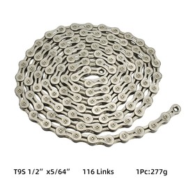 CYSKY Bicycle Chain 9 Speed 1/2 x 5/64 Inch Bicycle Gear Chain Steel 116 Links Steel High Strength for 9-Speed Road Bike Mountain Bike MTB
