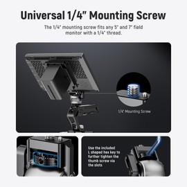 NEEWER Color Blocking Monitor Mount with Cold Shoe, Anti Twist 1/4" Screw, 360° Swivel 180° Tilt Damping, Compatible with Atomos Ninja V 5" & 7" Field Monitor Compatible with SmallRig Cage, MA013