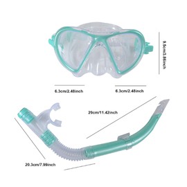 Snorkel Mask Set, Anti-Fog Snorkeling Diving Mask Safety Diving Goggles Easy Breathing Panoramic Wide View Face Adjustable Head Straps Snorkeling Gear for Men and Women