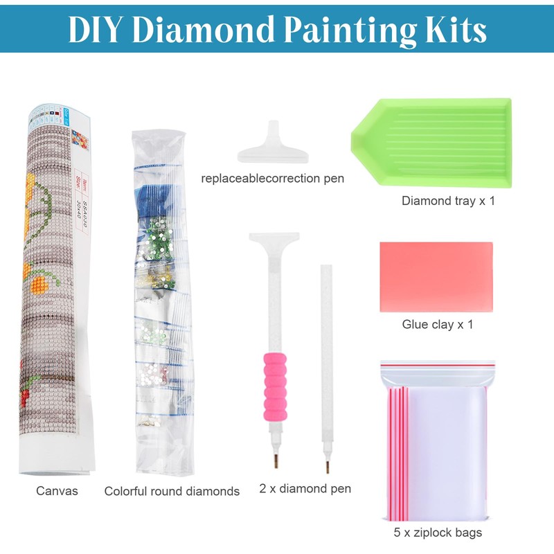 MEIYUDA Mushroom House Diamond Painting Kits for Adults,5D Landscape Diamond