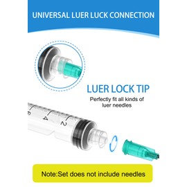 Luer Lock Syringe 10ml - Sterile Disposable Syringes without Needles (10 Pack), Individual Sealed Packaging