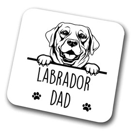 Labrador Dad Coaster Pet Present Labrador Dog Mum Dad Friend Joke Funny Gift Birthday Christmas, Hardboard Coaster