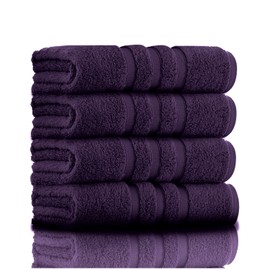 GC GAVENO CAVAILIA Zero Twist Extra Absorbent Bath Set, 100% Cotton Pack of 2 Hand Towels, 550 GSM Towels, Purple, 50 x 80 Cm