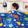 Sivio Weighted Blanket 7lbs, Blue Dinosaur Cooling Weighted Blanket, Breathable