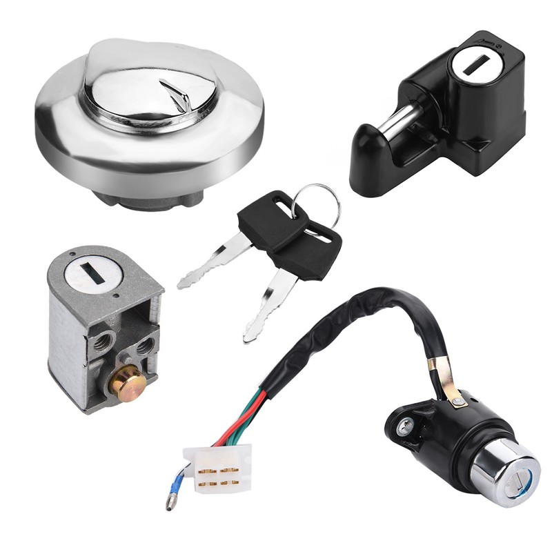 Motorcycle Ignition Switch Fuel Gas Cap Seat Lock Keys for