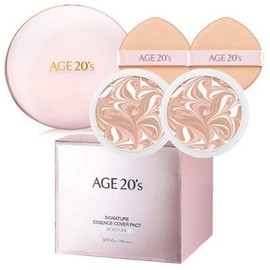 AGE 20 'S SIGNATURE ESSENCE COVER PACT WITH REFILL + FREE AIR PUFF 견미리 쿠션 21 LIGHT BEIGE