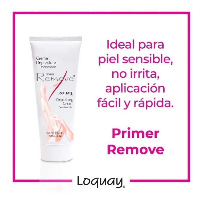 Crema Depiladora Loquay Piel Sensible Primer Remove 220 Cuerpo